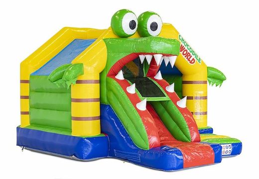 Commander château gonflable gonflable avec toboggan thème crocodile pour enfant